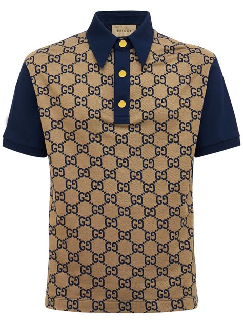 gucci gg pattern polo|gucci jacquard polo shirts.